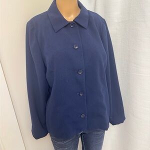 PTP 21”. length 24 inches.jacket, three-quarter length sleeves  navy